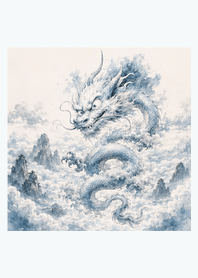 White Dragon Above the Clouds