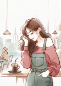 Cute Girl and Coffee V.56