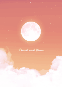 雲と満月 - オレンジ 02