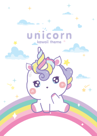 Unicorns Rainbow Star White