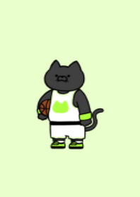 Basketball black cat.(pastel04)