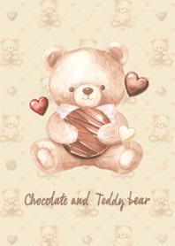 Teddy Bear & Chocolate 1 - Beige Blue