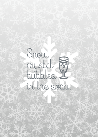 Snow crystal bubbles in sparkling wine
