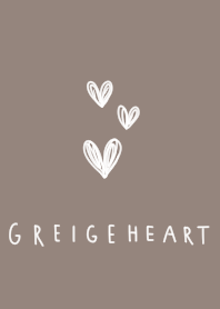 グレージュ＆ホワイト＆ブラウンとハート