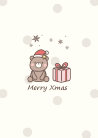 Teddy bear Christmas -beige- dot
