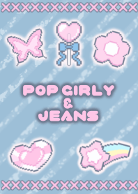 Pop and girly jeans pattern Pink