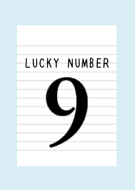 LUCKY NUMBER 9 NOTEBOOKj-LIGHT BLUE-YEL