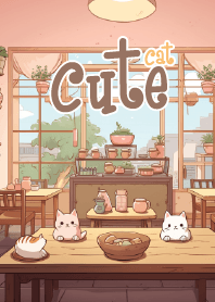 cute cat in minimal cafe 2
