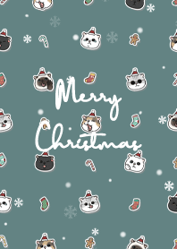 neko christmas1 - dark cadet blue