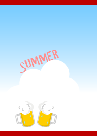 beer in summer on red & beige