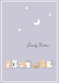 purple Autumn Night and Kittens 01_2