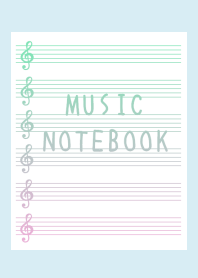 GRADIENT MUSIC NOTEBOOK/LIGHT BLUE/YEL