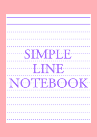 SIMPLE PURPLE LINE NOTEBOOK-PINK RED