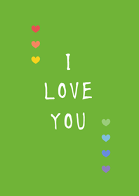 極簡風格彩虹愛心(清新綠色)