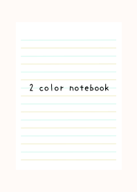 2 COLOR NOTEBOOK-LB&YEL GR-CREAM PINK
