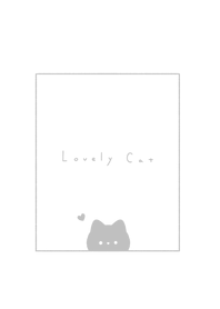 ひょっこりネコさん。白とグレー