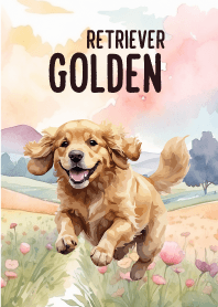Golden Retriever In Flower Theme 2