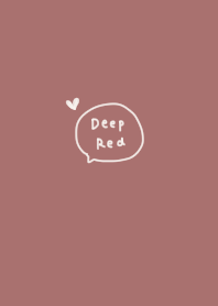 Dull red. Handwritten simple.