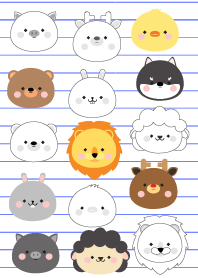 Face Animals On Paper Theme