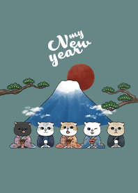 neko new year / cadet blue