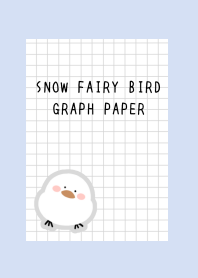 SNOW FAIRY BIRD GRAPH PAPER-BLUE GRAY