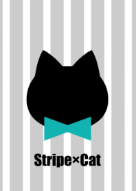 Stripe and Cat[Gray Green]O