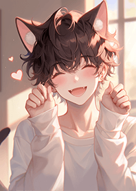 고양이의 척을 하는 귀여운 남자친구 ❤