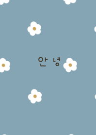 Blue beige x flower pattern. Korean.