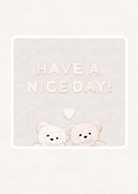 ふわもこ くまさん (F) - ブラウン ピンク