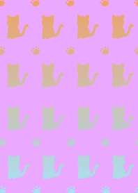 HAPPY GRADIENT CAT-PINK PURPLEj