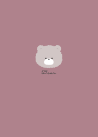 Simple Bear  Mauve Pink Red