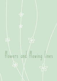 flowers and flowing lines*green
