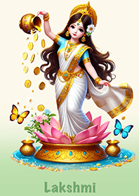 Lakshmi opens the door to wealth.