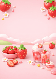 3D Pastel Strawberry Pink