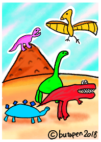 絵がヘタな人が描いたシンプルな恐竜たち 3