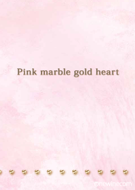 Pink marble gold heart