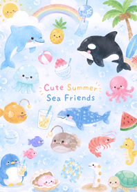 purple Cute & Chill Sea Friends Summer