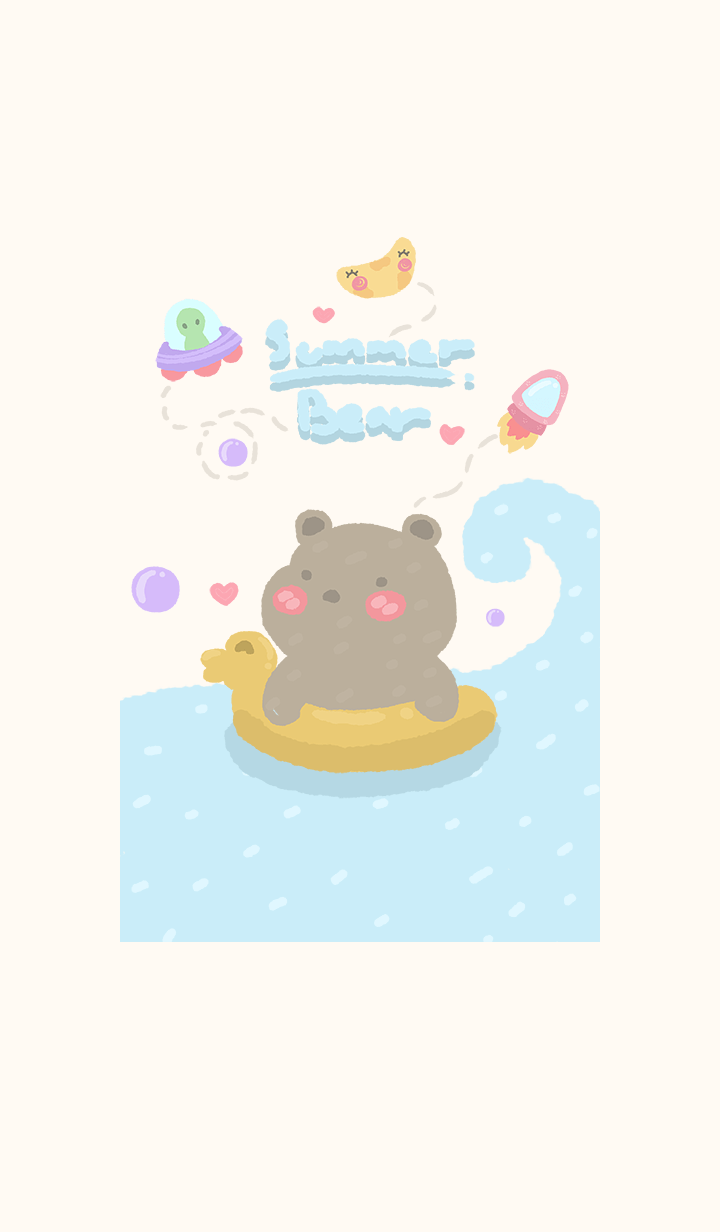 Happy summer bear & space