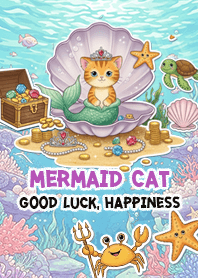 Mermaid Cat, Good Luck, Happiness