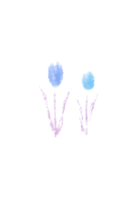 Watercolor Tulips- Blue