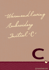 Warm and loving Embroidery Initial 'C'
