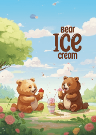 hungry bear with icecream