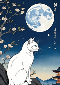 Cat under the Moon a32064