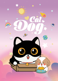 Cat&Dog Cloud Galaxy Mulberry