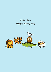 Cute minimalist zoo2(Light blue)