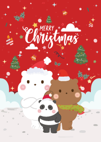 Merry Christmas Love Bear Red