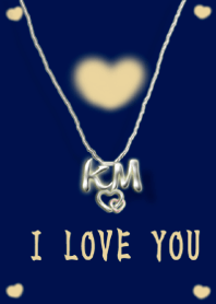 イニシャル34 K&M ネイビー