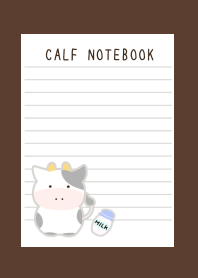 CALF NOTEBOOKj-DEEP BROWN
