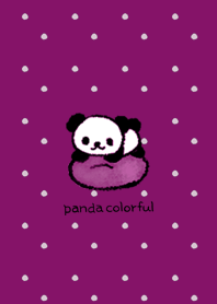 Panda colorful purple Polka dots 02