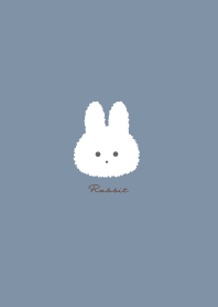 簡單的兔子 暗藍色 淺褐色